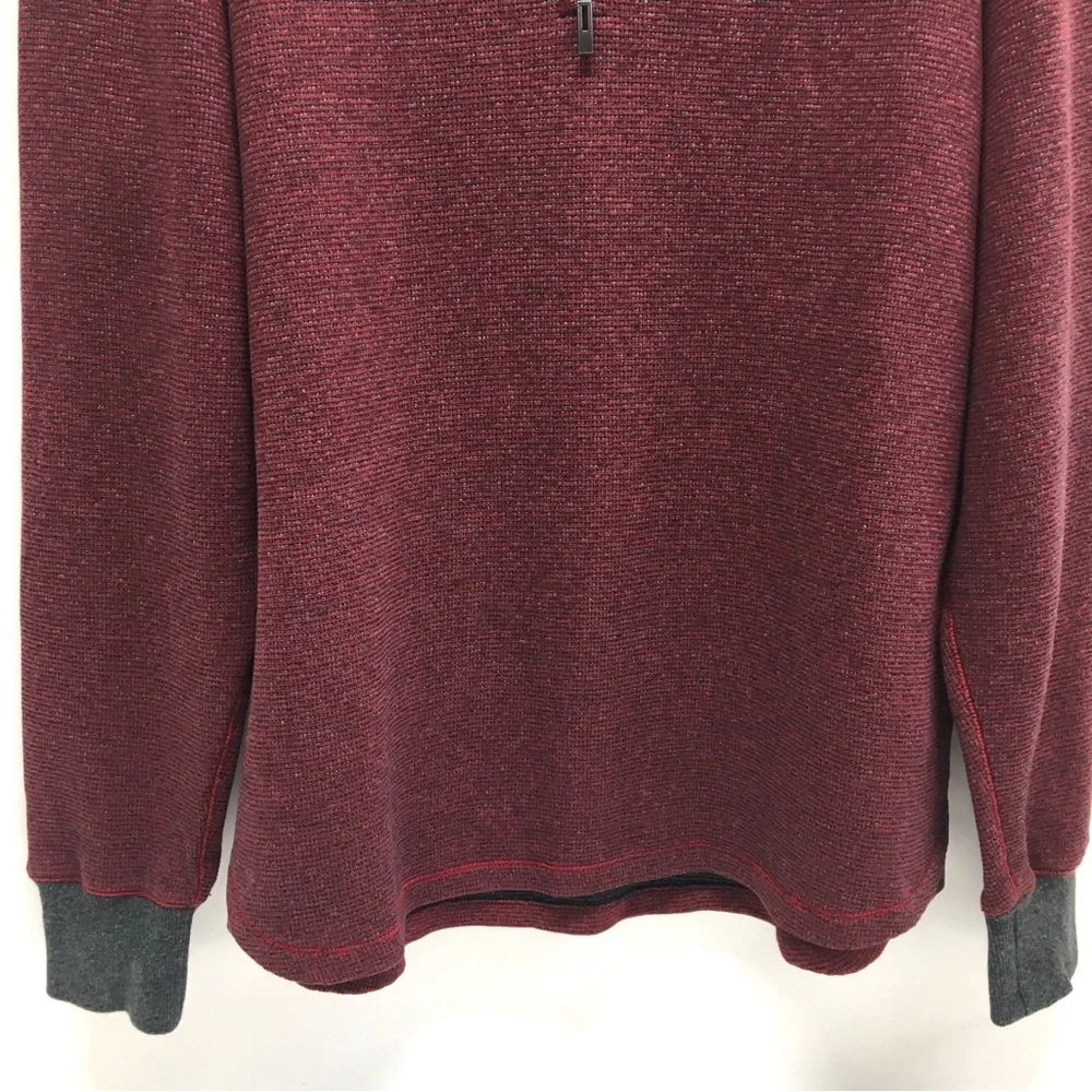 Robert Graham Quarter Zip Sweater Maroon Medium